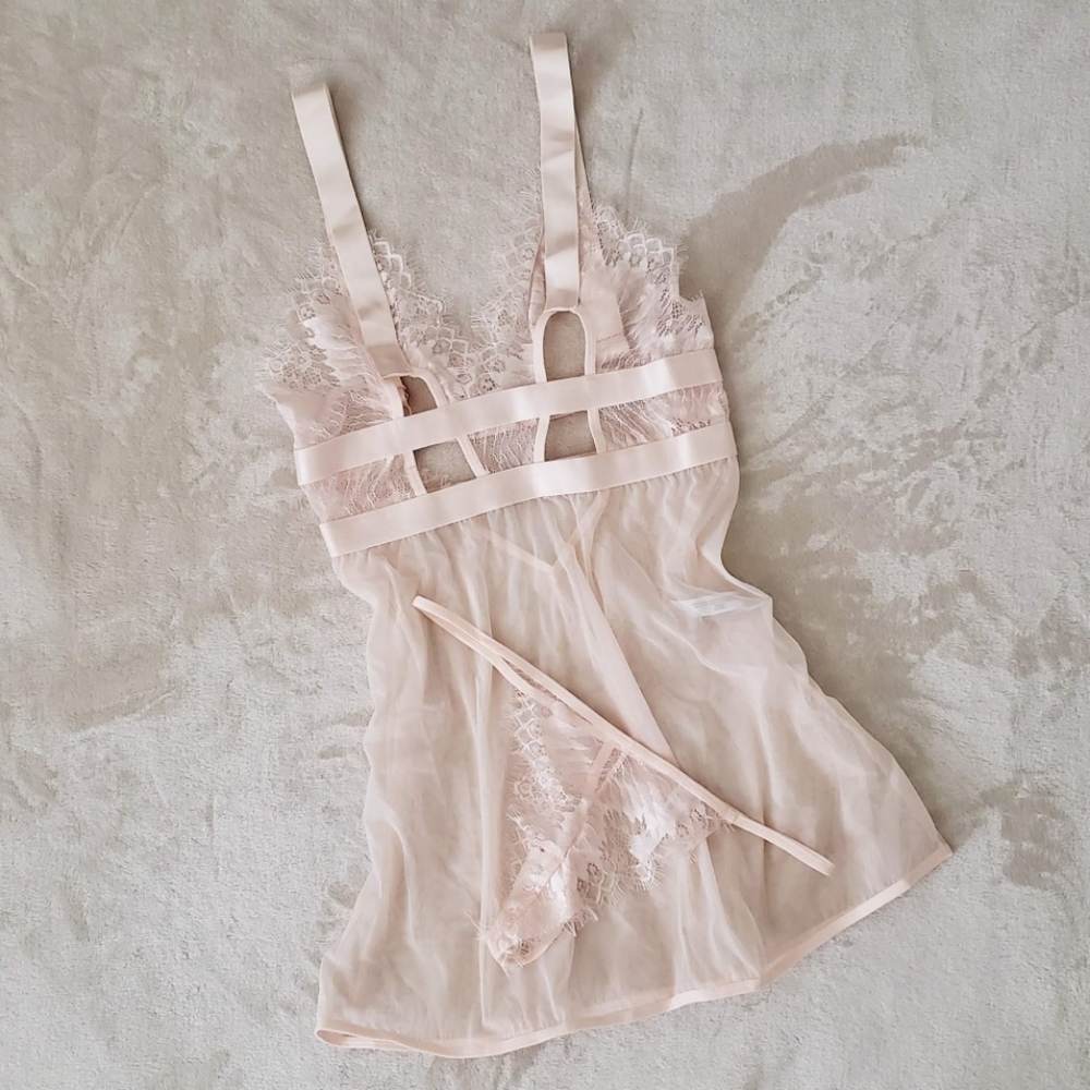 Nude Babydoll Set